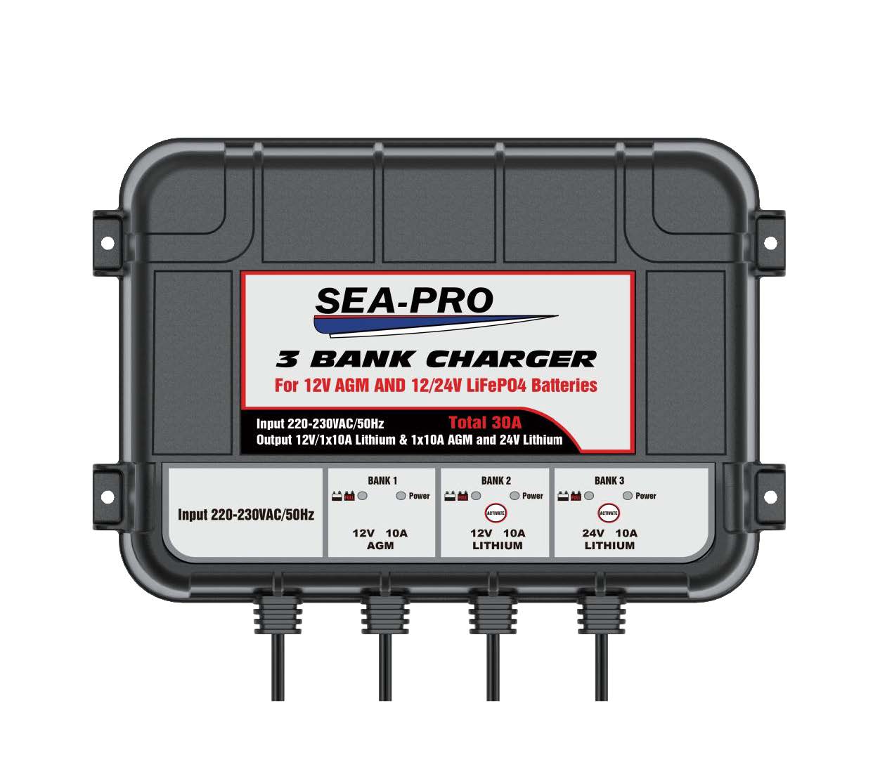Зарядное устройство SEA-PRO ТЕ4-0287В (1х12В AGM, 1х12В LiFePo4, 1х24В LiFePo4) Зарядное устройство SEA-PRO ТЕ4-0287В (1х12В AGM, 1х12В LiFePo4, 1х24В LiFePo4)